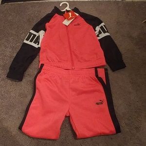 NWT Puma Girls 2 Piece Sweat Suit Set
